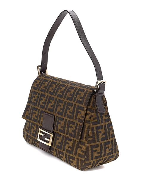 fendi tobacco zucca canvas shoulder bag|fendi zucca bag vintage.